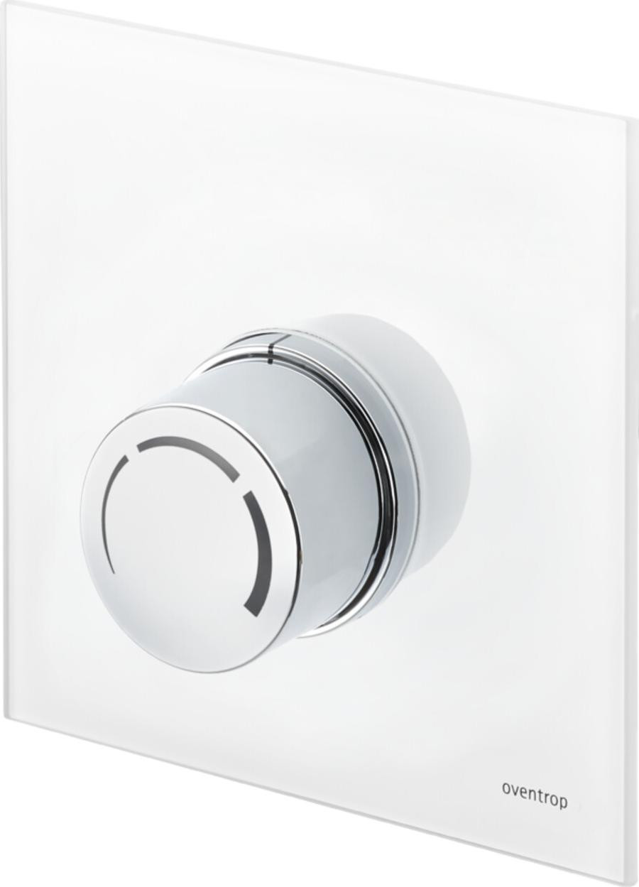 Oventrop afdekking voor Unibox RTL met handrad, helder glas, wit