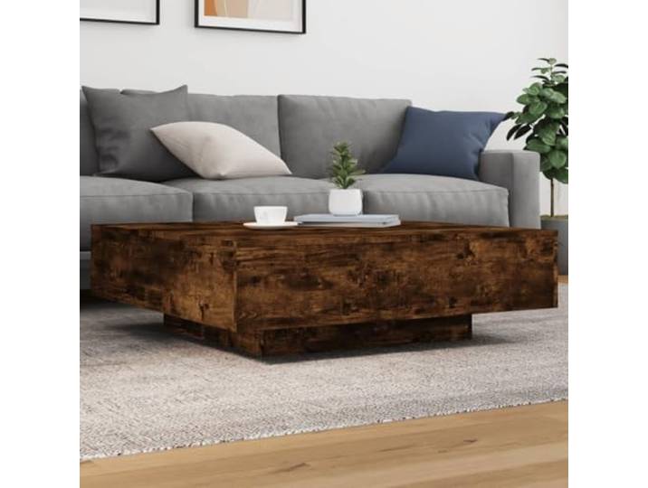 HEFZGDB Couchtisch Räuchereiche 100x100x31 cm Holzwerkstoff Moderner Wohnzimmertisch mit Stabile Tischplatte Langlebiges Material Vielseitiges Design Beistelltisch