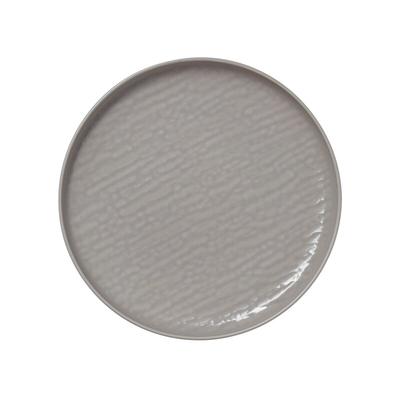 12x Flache Teller Ø 19 cm NOVA Cloud / hellgrau Porzellan