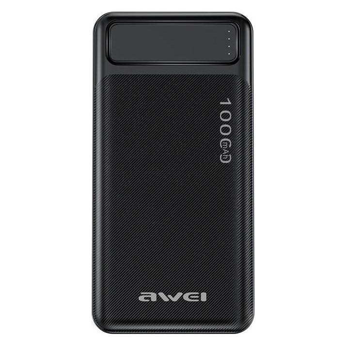Awei PowerBank P5K 10000mAh 2.1A czarny/black 2xUSB (10000 mAh, 37 Wh) (AWE000183)