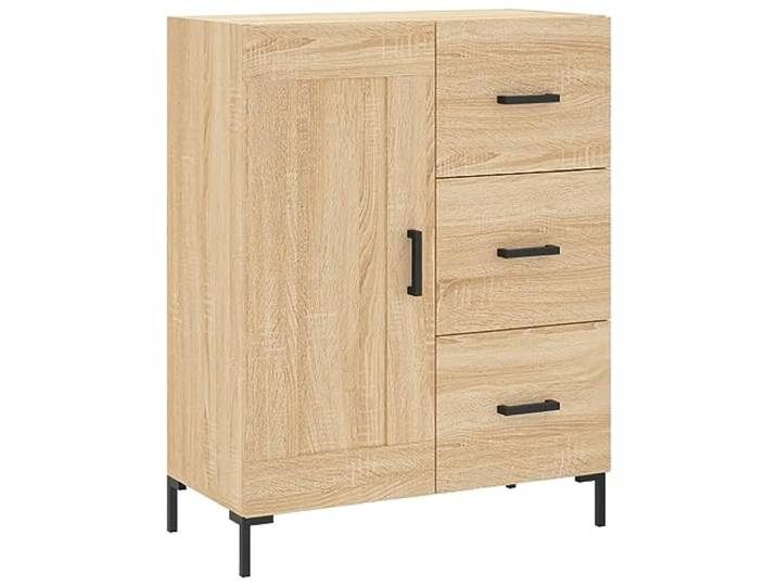 Fisinber Sideboard Sonoma-Eiche 69,5x34x90 cm Beistellschrank Kommode Kompakter Schrank aus Holzwerkstoff in Sonoma-Eiche mit Metallbeinen für Wohnzimmer und Schlafzimmer.