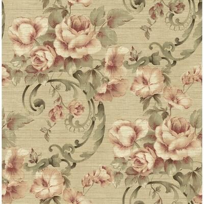 Seabrook Designs Seabrook Design Hera Floral Scroll Unpasted Wallpaper