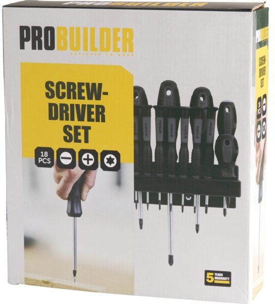 Probuilder Skruetrækkersæt 18 Stk.