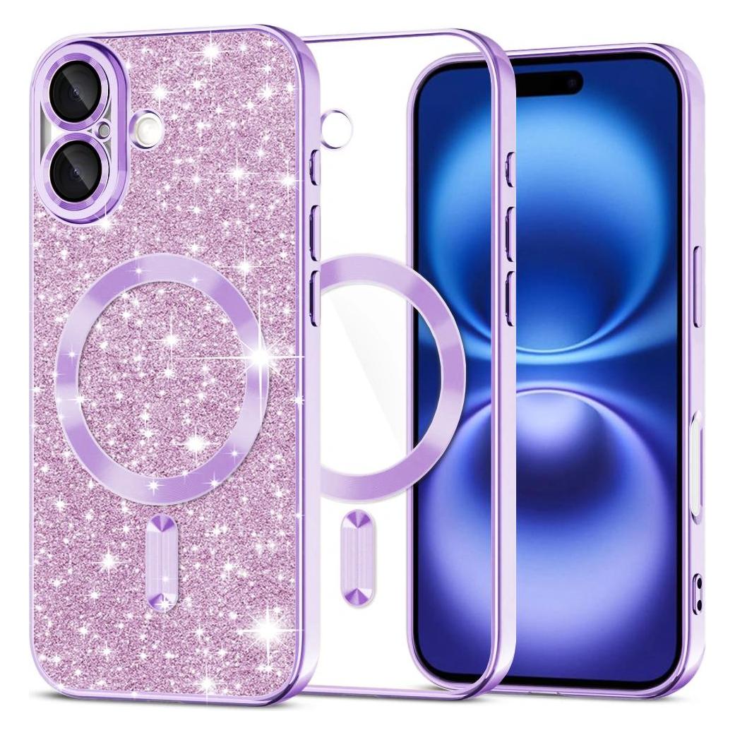 Techsuit - Luxury Glitter MagSafe - iPhone 16 - Light Purple (Apple iPhone 16) (56359537)