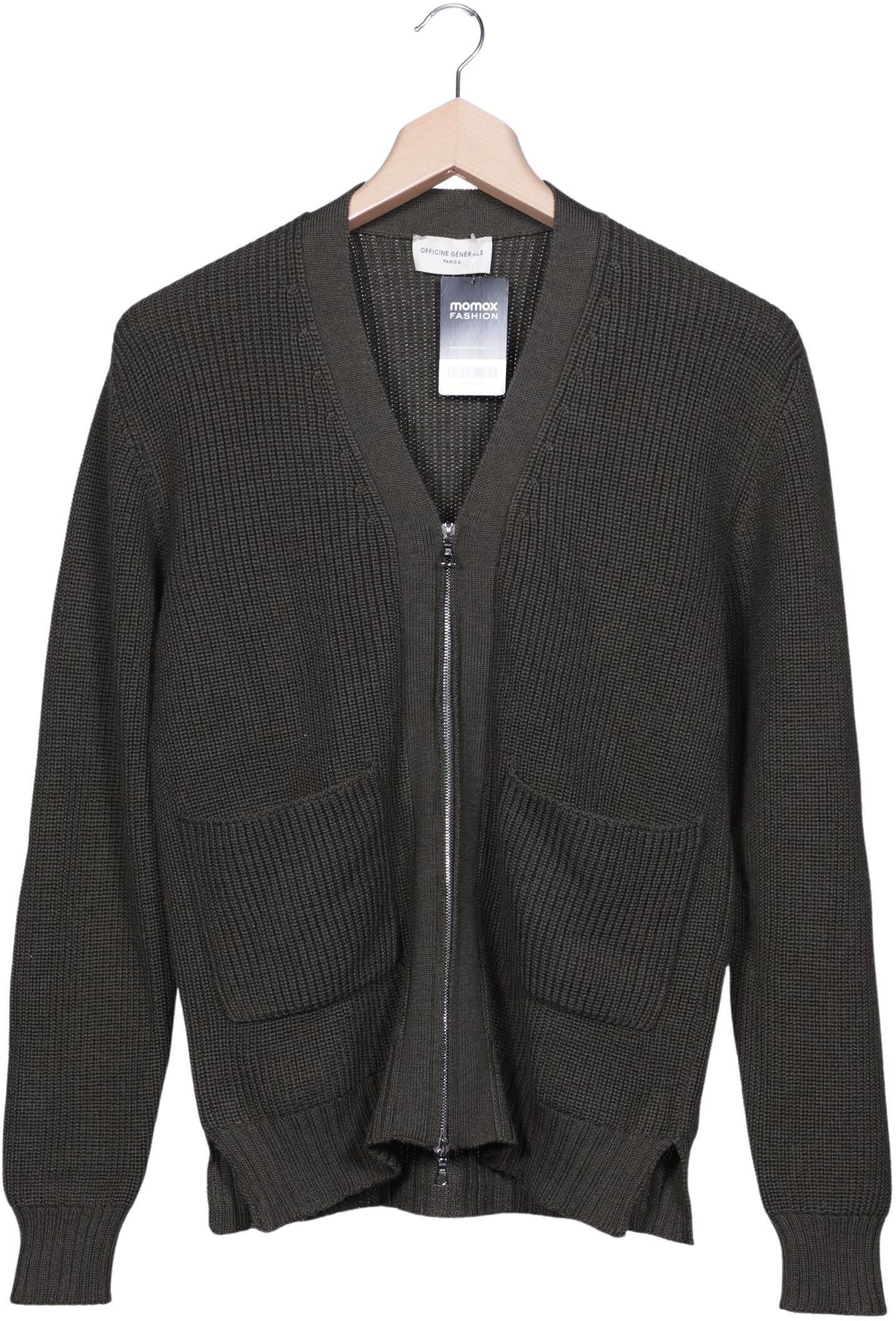 Officine Generale Herren Strickjacke, Grün, Gr. L, Wolle - Second Hand