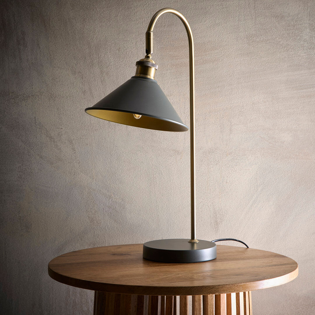 Fairmont Park Aidyen Metal Arched Lamp Antique Brass 52cm H X 22cm W X 22cm D