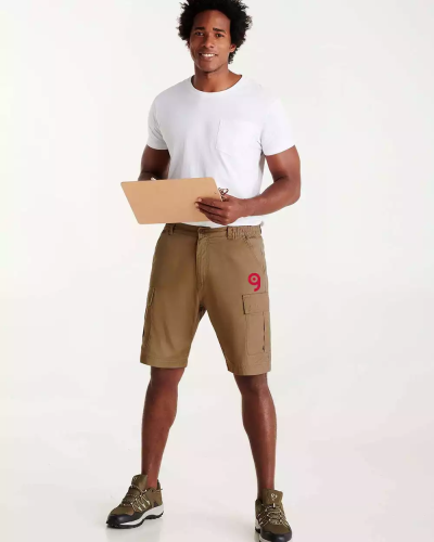 Bermuda Armour uomo, cotone 80%, multitasche, elastico Personalizzate o neutre Roly