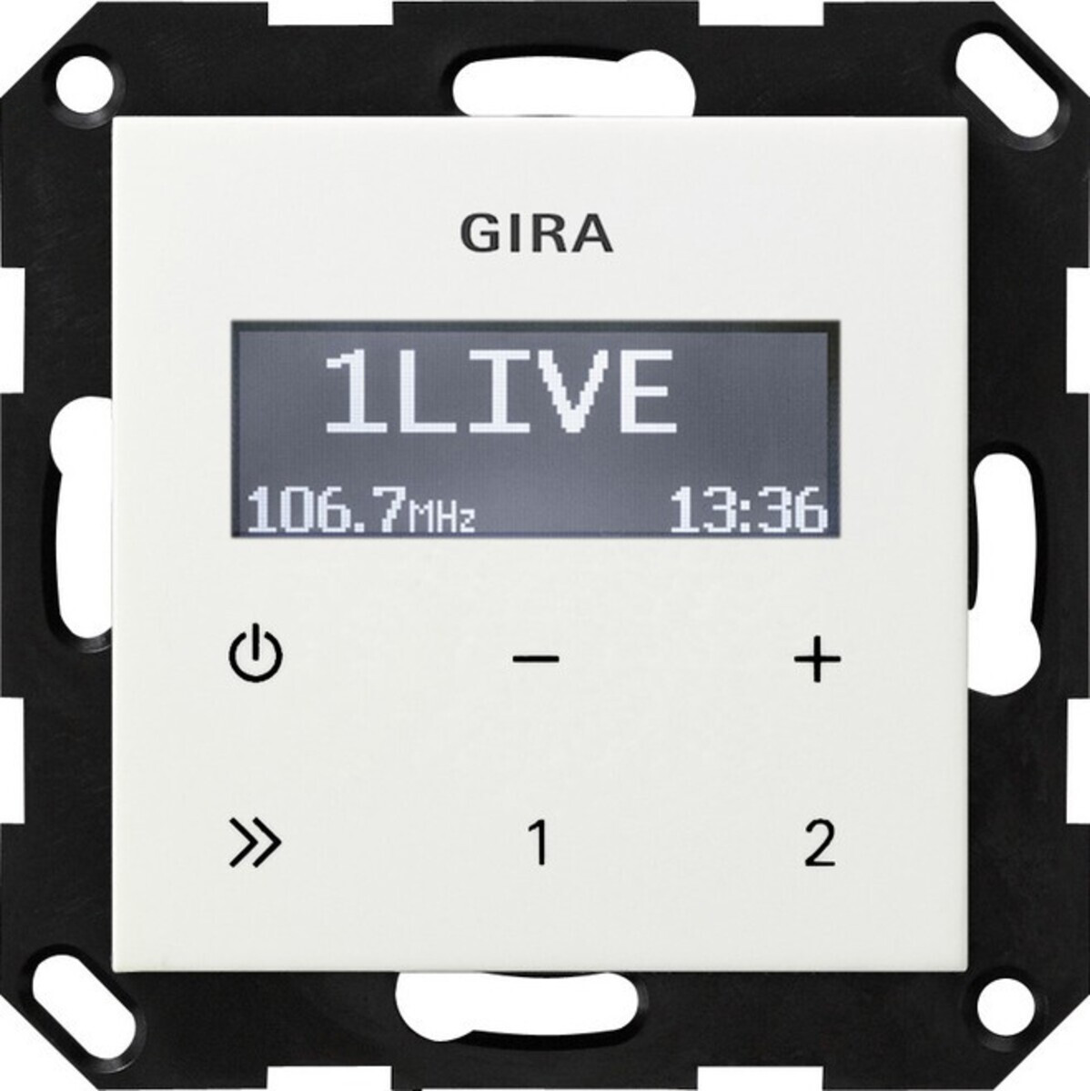 Gira Giersiepen Systeem 55 UP-Radio met RDS, glanzend zuiverwit