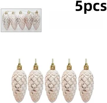 Retailers Go Christmas Tree Ornament Plastic, Pine Cone Pendant, Merry Christmas Home Decorations, Painted Pine Cone Balls champagne