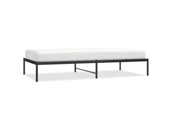 PUGYNBK Bettgestell aus Metall, Schwarz, 100 x 200 cm Lattenrost, pulverbeschichteter Stahl, Platz unter der Aufbewahrung, ohne Matratze