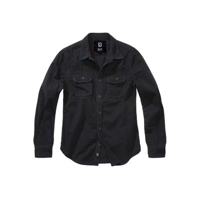 Businesshemd BRANDIT "Brandit Damen Ladies Vintageshirt Longsleeve", Damen, Gr. 3XL, US-Größen, schwarz, 100% Baumwolle, unifarben, normal, Hemden