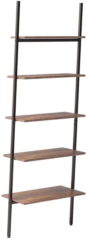 vidaXL Étagère inclinée à 5 niveaux Marron foncé et noir 64x34x185,5cm