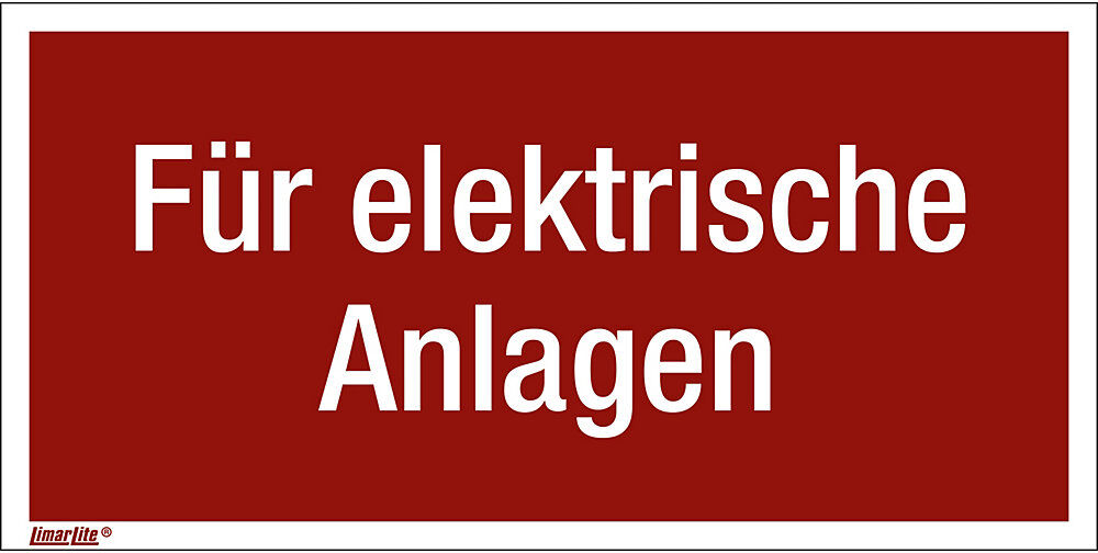 kaiserkraft Kombizusatzschilder mit Text für Brandschutzzeichen, Für elektrische Anlagen, VE 10 Stk, LxH 150 x 75 mm