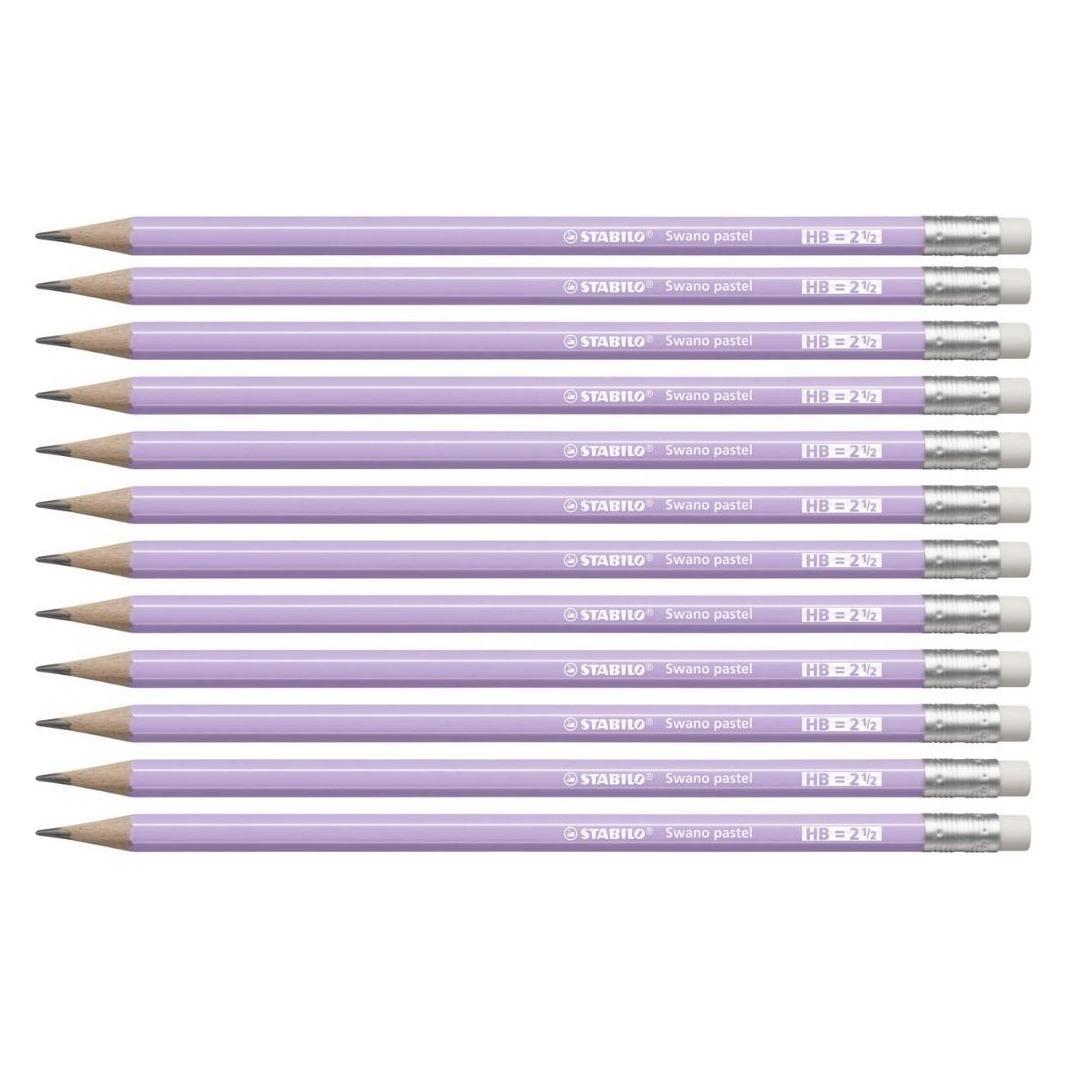 Stabilo Bleistift Swano Pastell HB su mit Radiergummi Lilie (12 Stück) (2.20 mm, HB, 12x) (381358)