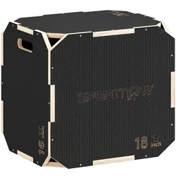 SPORTNOW 3 in 1 Plyo Box, Sprungbox, eckenfreie Plyometric Plattform mit Griff Schwarz