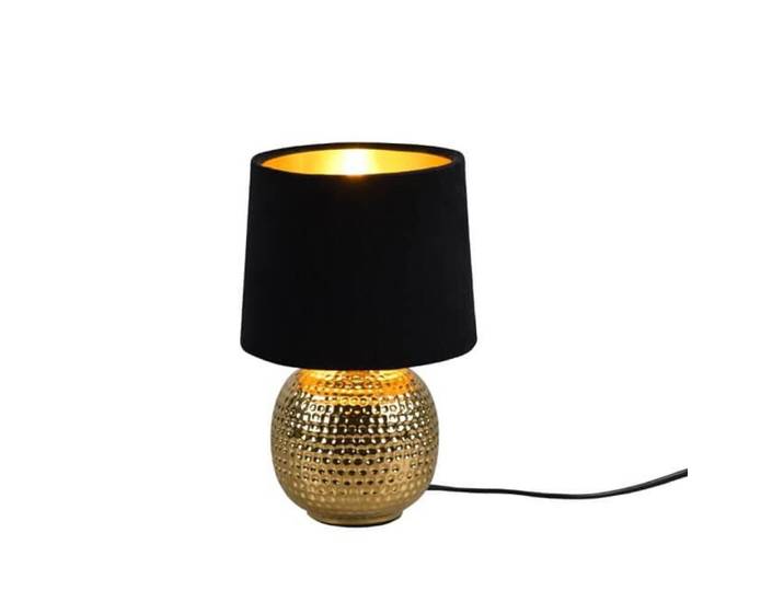 Lampe de table SOPHIA dorée-noire-dorée\, 1xE14x40W\, tissu\, dimensions : 26x16x16 cm\, IP20\, RL