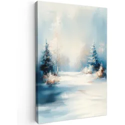 LEINWANDBILD Wald – Winter – Natur – Abstrakt – Schnee Deko Wohnzimmer 20x30 cm