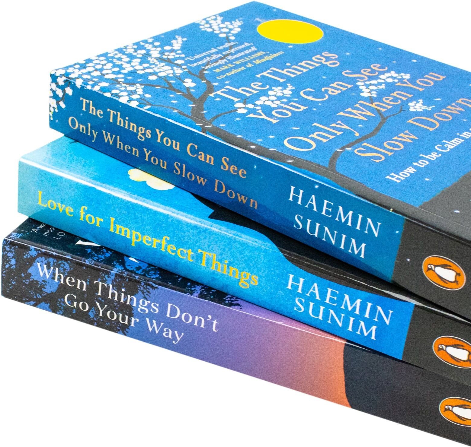Penguin Haemin Sunim Collection 3 Books Set (The Things You Can See Only When You Slow Down, When Things Don't Go Your Way, Love for Imperfect Things)