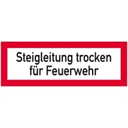 Aufkleber Steigleitung trocken für Feuerwehr, Folie, 210x74 mm