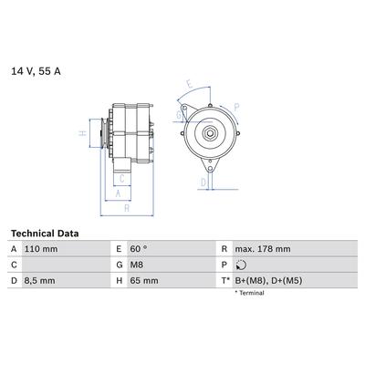 BOSCH Generator 0986034220 für VW