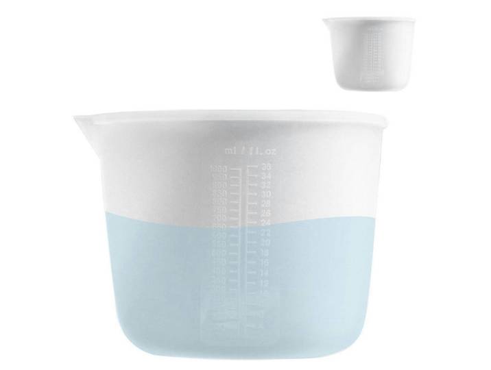 Messbecher Silikon 1000 ml mit Skala, Transparent, Kunststoff, Backen & Backzubehör, Messbecher
