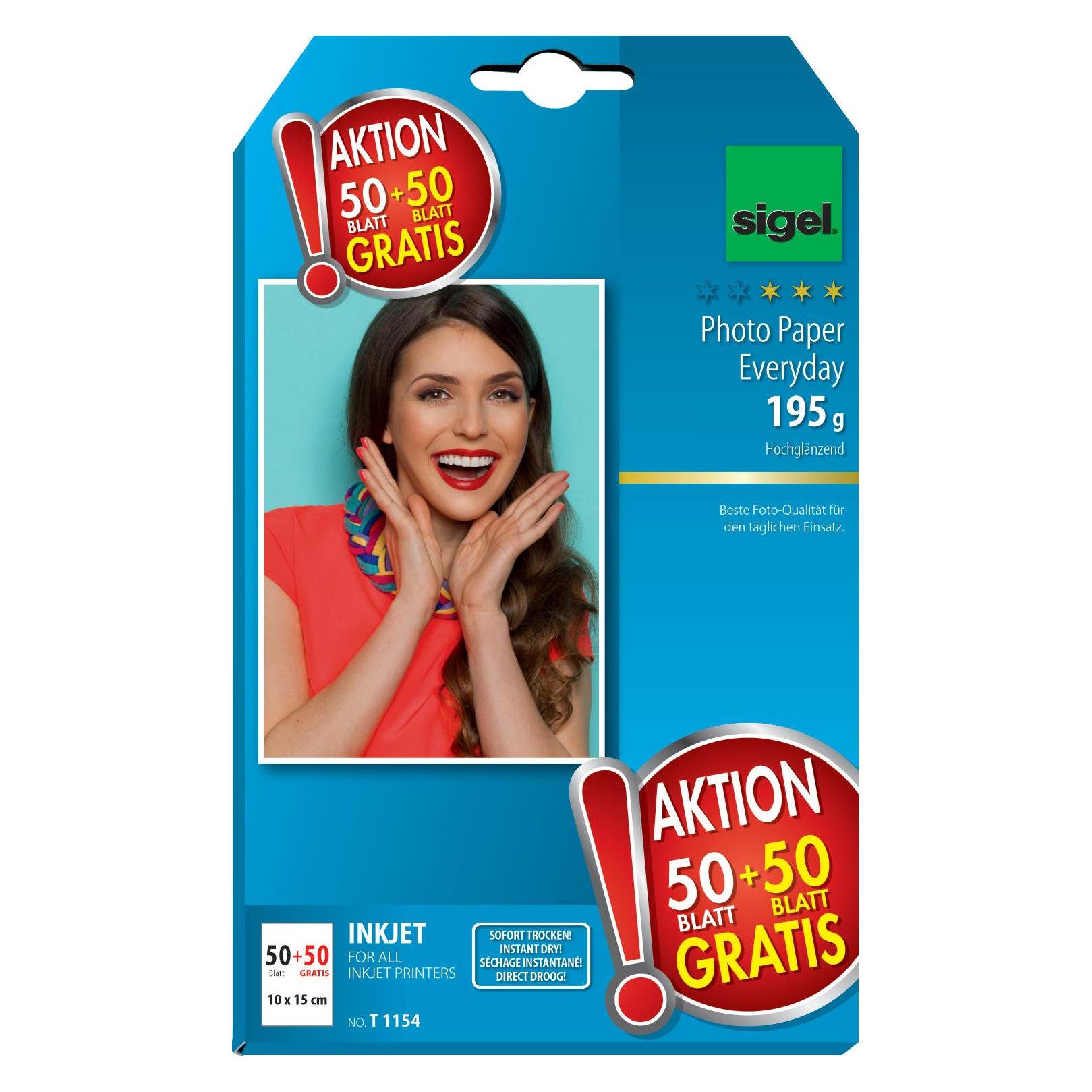 Sigel Inkjet-Fotopapier (195 g/m², 10 x 15 cm, 100 Stk.) (T1 154)
