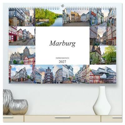 Marburg Impressionen (hochwertiger Premium Wandkalender 2027 DIN A2 quer), Kunstdruck in Hochglanz