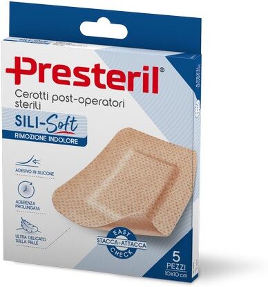 Corman Presteril 5 Cerotti Post Operatori Sili-Soft Skin 10x10 Cm