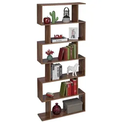 Relaxdays Hohes Bücherregal braun Braun