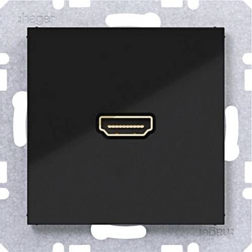Hager HDMI-Steckdose Nachtschwarz (glänzend) WAF4379BG 1St.