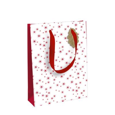 Clairefontaine 6x Geschenktasche M 21,5x10,2x25,3 cm, Weihnachten Liebesapfel - Weiß X-29508-3C