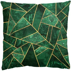 KISSENBEZUG Dunkler Smaragd mit Gold 40/40 cm