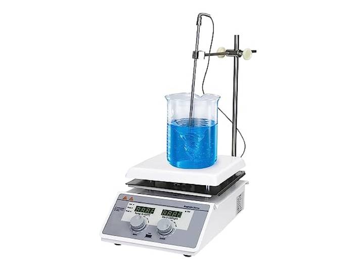 hzexun Labor Magnetrührer Heizplatte 0~1500rpm 350°C Magnetmischer Mixer Heizung Kontrolle Digitalanzeige Rührart mit Sensor