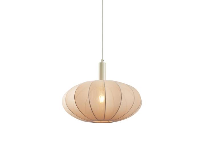 Suspension Japandi beige avec abat-jour en tissu - Bida