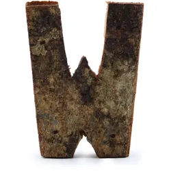 Rustic Bark Letter   - "W"  - 7cm