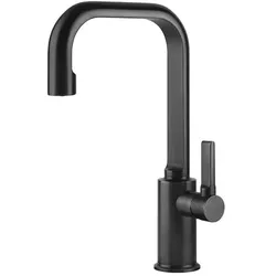 Gessi Inciso- Waschtisch Einhebelmischer höhere Version, ohne Ablaufgarnitur, Ausladung 160 mm, 58006706, Farbe: Metall Schwarz PVD