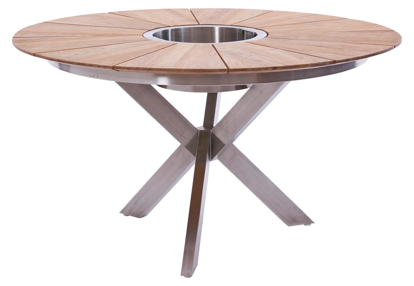 Diamond Garden Lyon Tisch Edelstahl/Recycled Teak Ø140 cm