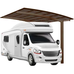 Ximax Carport Portoforte Typ 60 495 x 270 cm Caravan Ausführung mattbraun