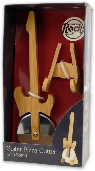 Winkee - Pizza Cutter - Guitar Pizza Cutter with Stand