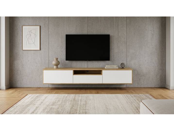 Stylishes Hängesideboard nach Maß Eiche Natur geölt