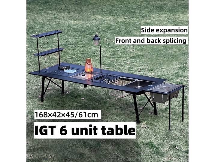 Tryhomy Camping en plein air IGT Table IGT 6 unité Table Portable en alliage d'aluminium ultraléger pliable bureau de Camping barbecue pique-nique IGT Table nouveau
