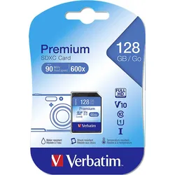 Verbatim Premium - Flash-Speicherkarte - 128 GB - UHS Class 1 / Class10 - 600x -...