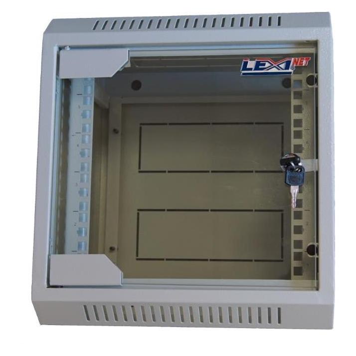 TRI LEXI-Net 10" nástěnný rozvaděč 6U 310x260, skleněné dveře, svařovaný, šedý (6 HE) (LN6U-10-31/26)