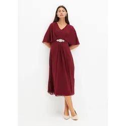 bonprix Chiffonkleid mit Strassstein-Applikation, rot, Gr.34, Weitschwingendes Midikleid aus feinem Chiffon mit einer Strasssteinapplikation in der Taille