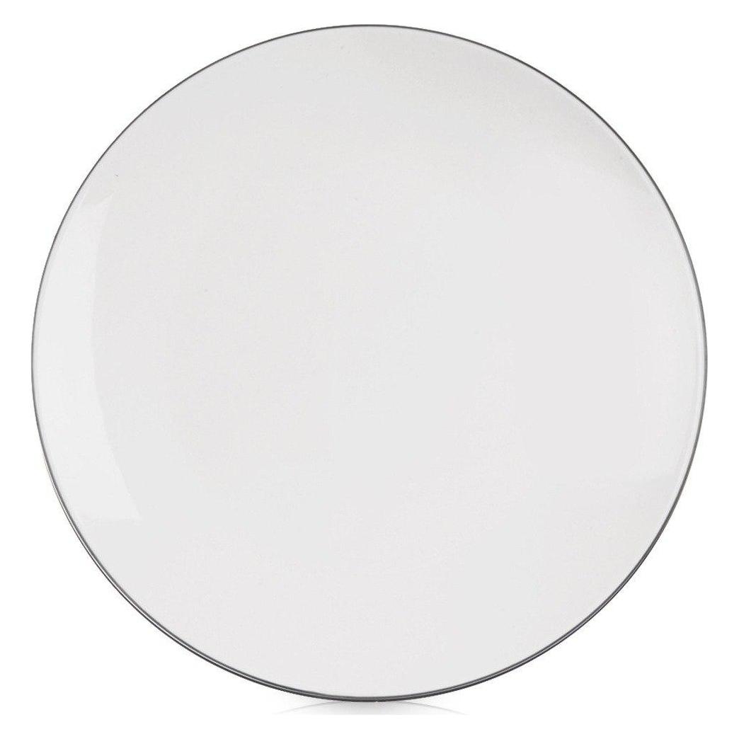 Lumarko Weisser Porzellan-Dessertteller mit Rand, 20 cm, für Kuchen und zum Frühstück (1x, 20 cm) (76521618)