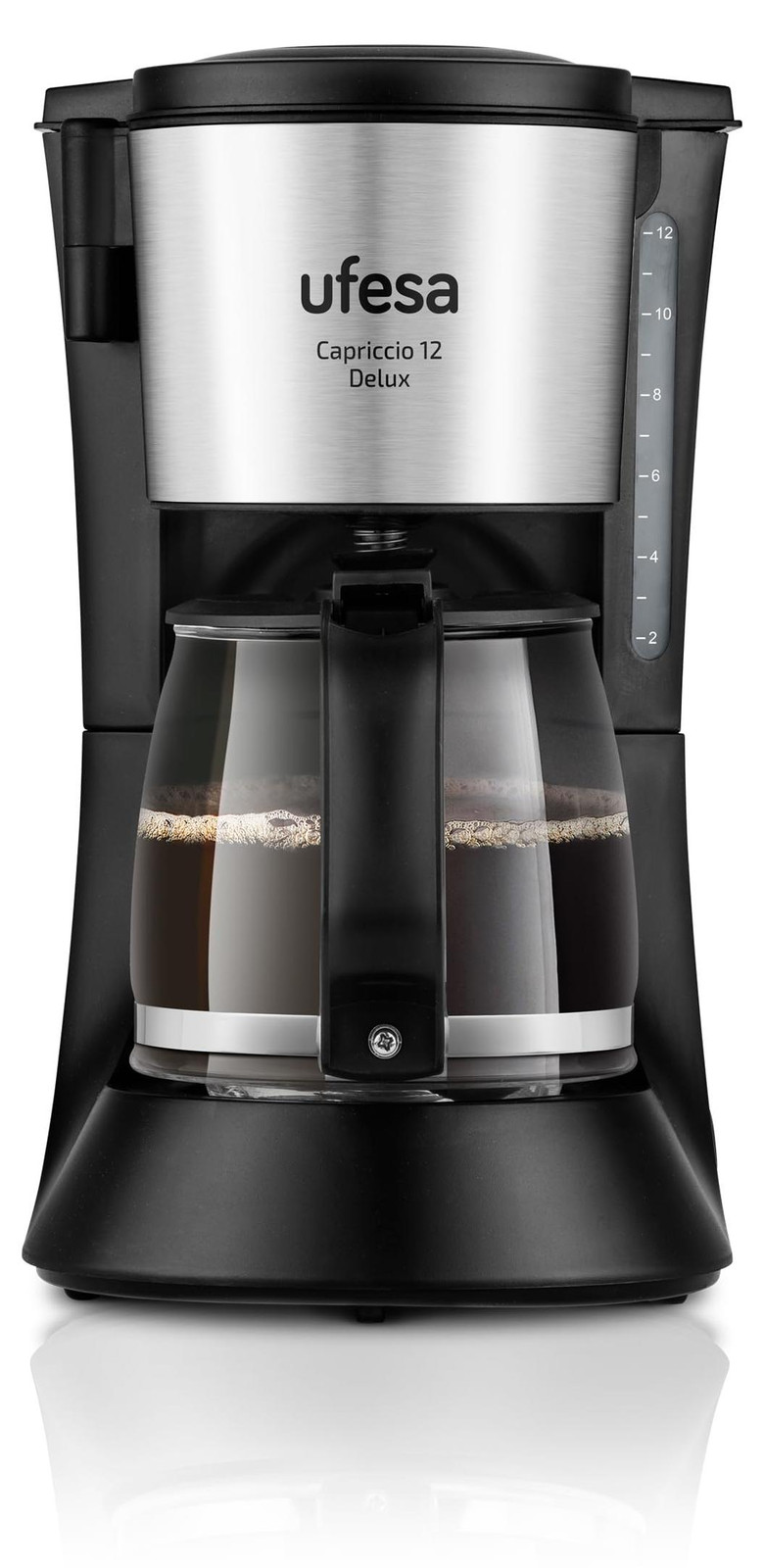 Ufesa CG7125 Capriccio filterkoffieapparaat, 1,2 liter, zwart en roestvrij staal