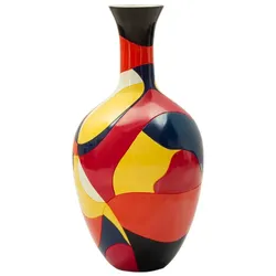 Mauro Ferretti Rubic 59 cm Polyresin-Vase – Mehrfarbige geometrische Dekovase für modernes Dekor – Lebendiges und zeitgenössisches Design