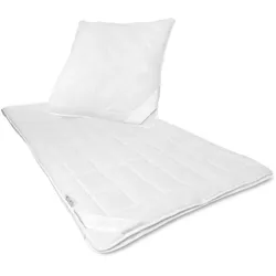 NYVI 4-Jahreszeiten Bettenset AllYearComfy 2tlg – Vierjahreszeiten Bettdecke 135x200 und Kopfkissen 80x80 cm