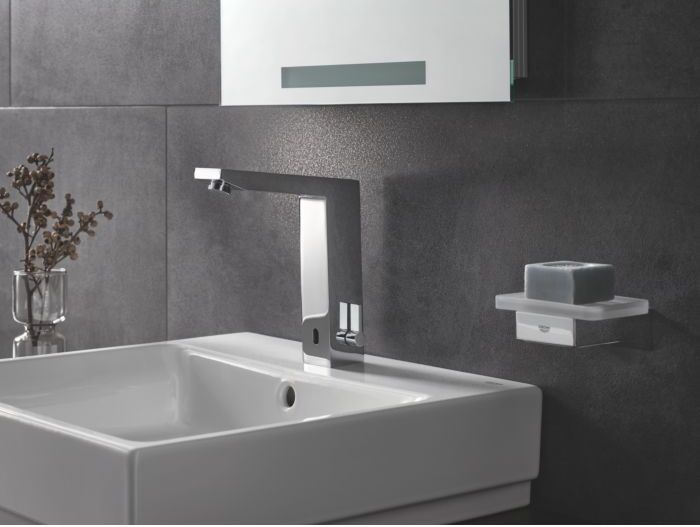 Grohe Eurocube E Waschtischarmatur 36440000 chrom, mit Mischung, Temperaturbegrenzer
