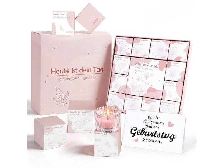Duftkerzen 12-teiliges Set mit versteckter Botschaft, Rosa, Paraffin, 15 cm, Dekoration, Kerzen & Kerzenhalter, Duftkerzen